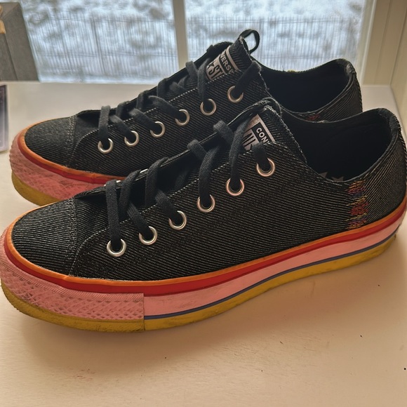 Converse Chuck Taylor All Star Rainbow Platform Black Denim Limited Edition 2020 - Picture 2 of 12